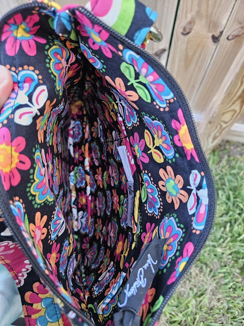 Vera Bradley Black Floral Minnie Quilted Crossbody Bag
